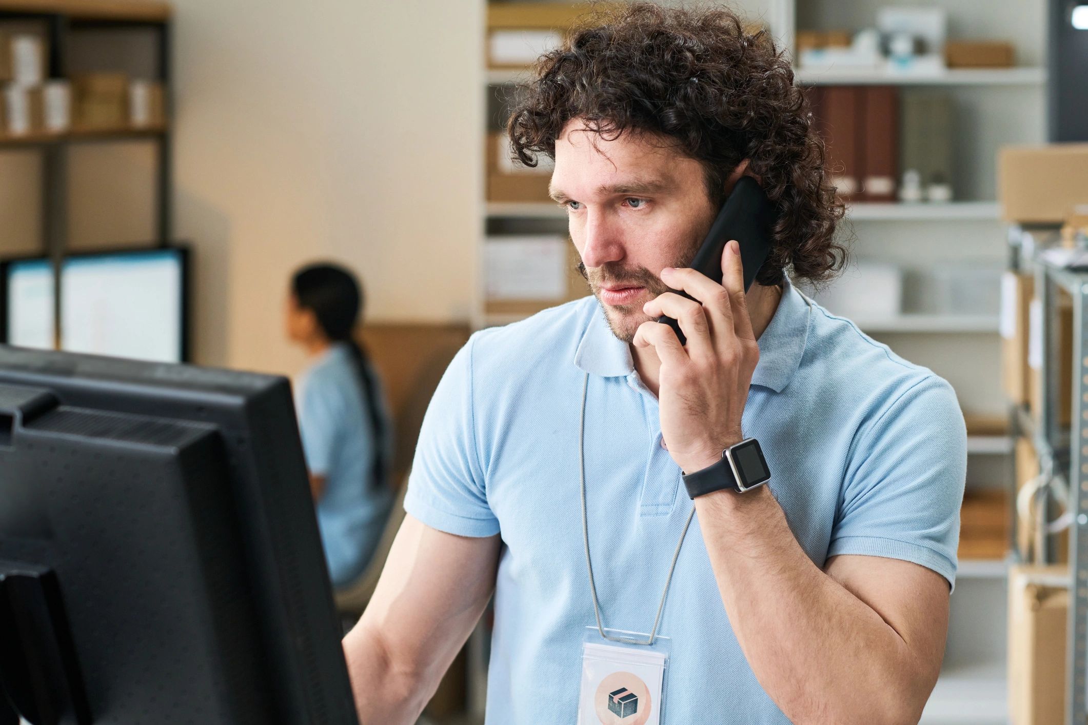 Support staff managing customer orders by phone